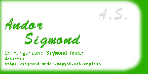 andor sigmond business card